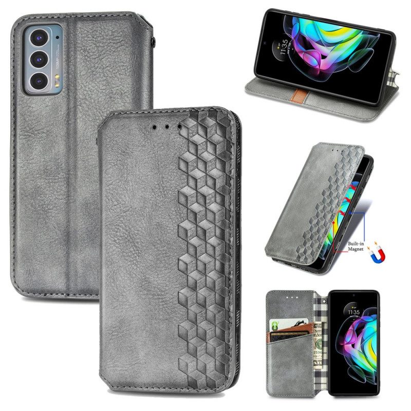 Bescherming Hoesje voor Motorola Edge 20 Folio-hoesje Leereffect Diamanttextuur