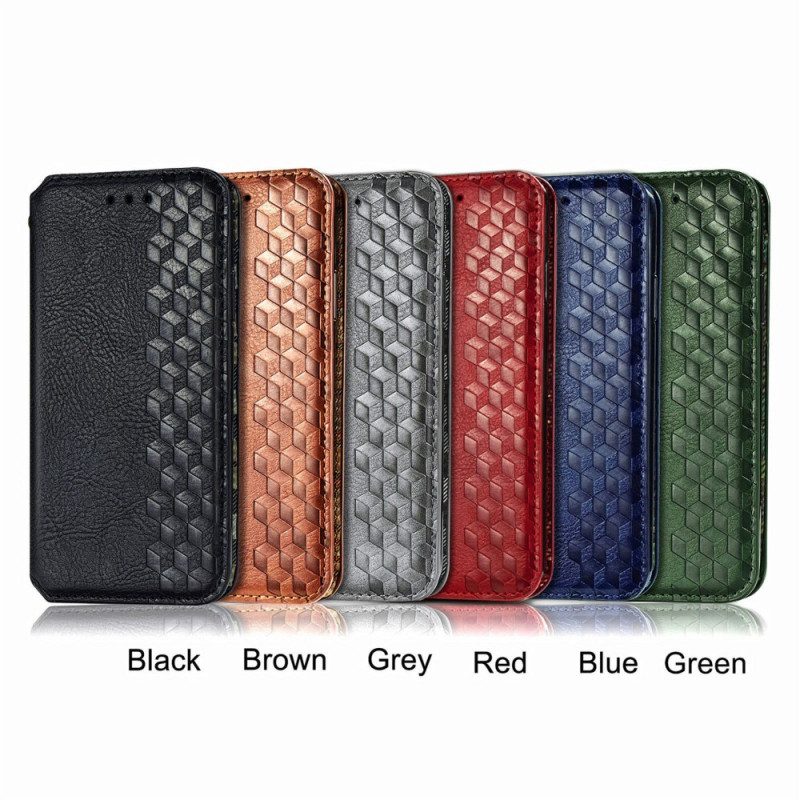 Bescherming Hoesje voor Motorola Edge 20 Folio-hoesje Leereffect Diamanttextuur