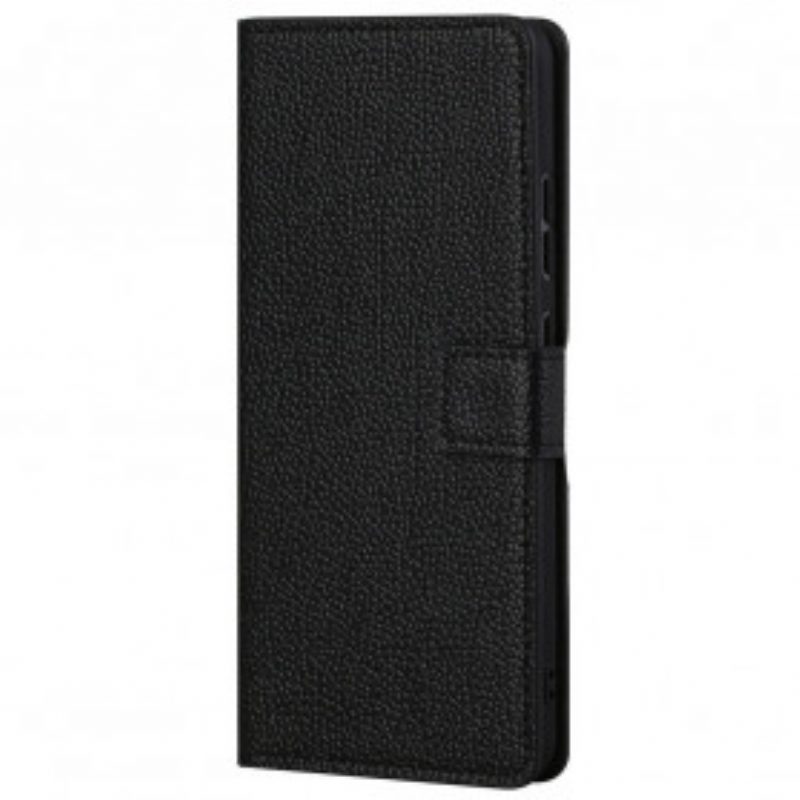 Folio-hoesje voor Motorola Edge 20 Litchi-nerf Leereffect