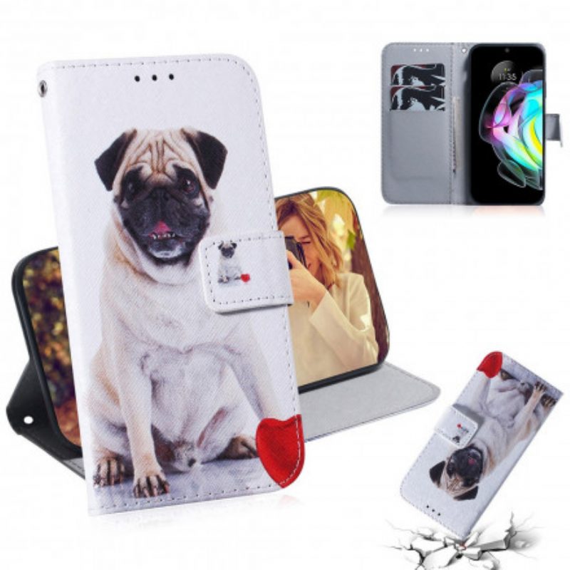 Folio-hoesje voor Motorola Edge 20 Mops Hond