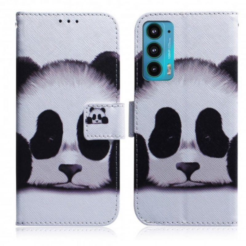 Folio-hoesje voor Motorola Edge 20 Panda Gezicht