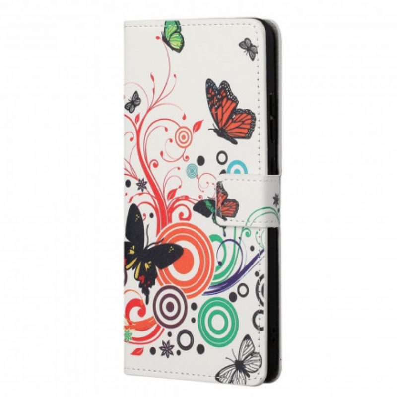 Folio-hoesje voor Motorola Edge 20 Vlinders En Bloemen