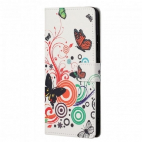 Folio-hoesje voor Motorola Edge 20 Vlinders En Bloemen