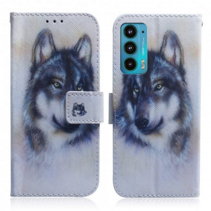 Leren Hoesje voor Motorola Edge 20 Honden Uiterlijk