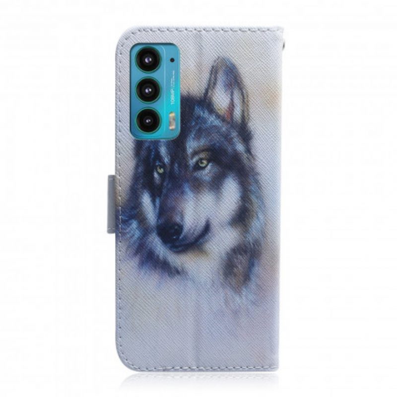 Leren Hoesje voor Motorola Edge 20 Honden Uiterlijk