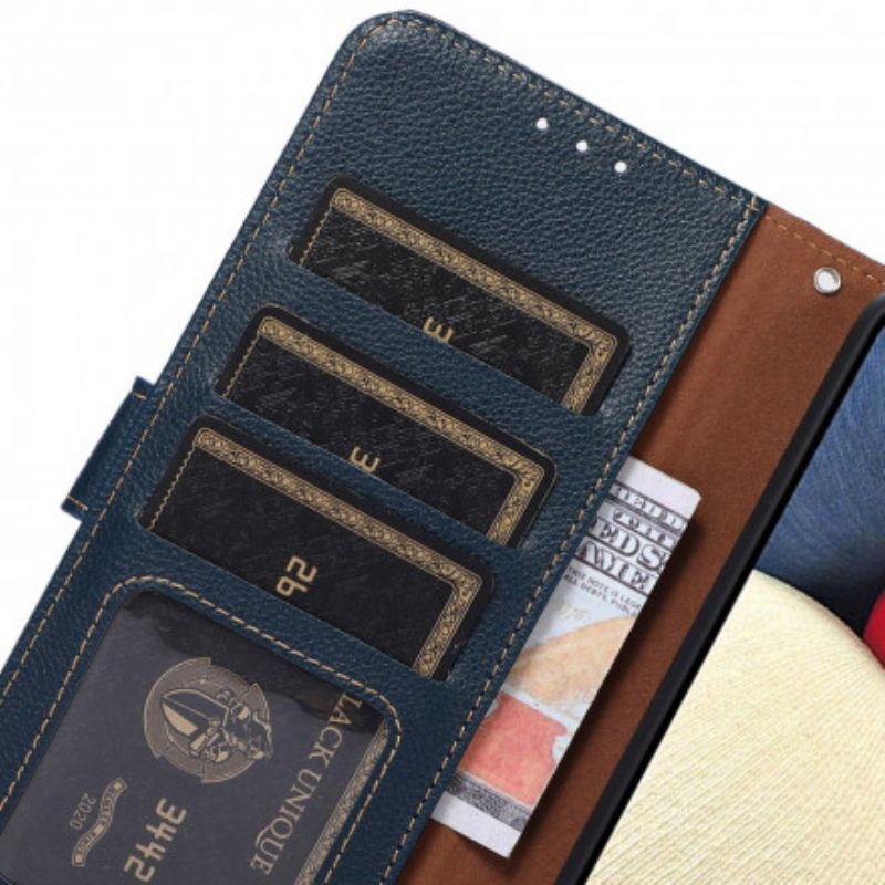 Leren Hoesje voor Motorola Edge 20 Lychee-stijl Rfid Khazneh