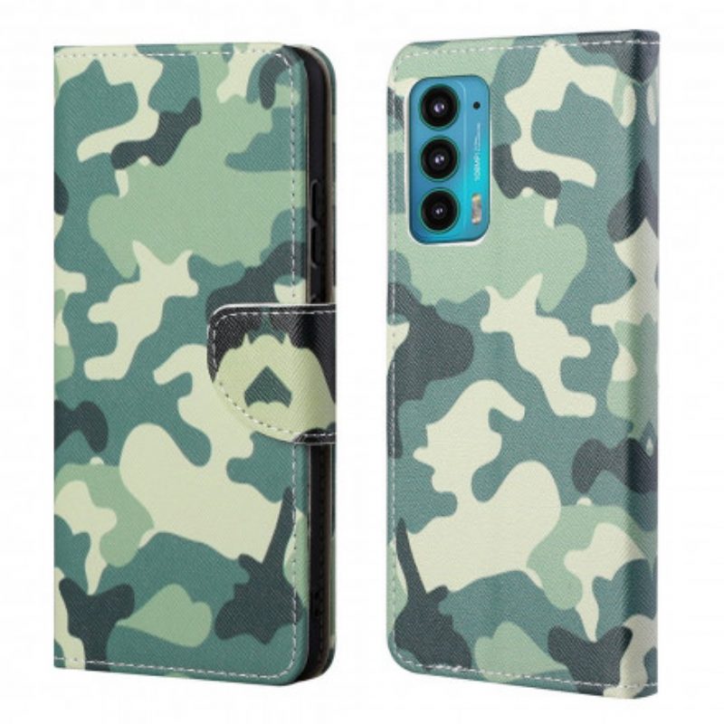 Leren Hoesje voor Motorola Edge 20 Militaire Camouflage