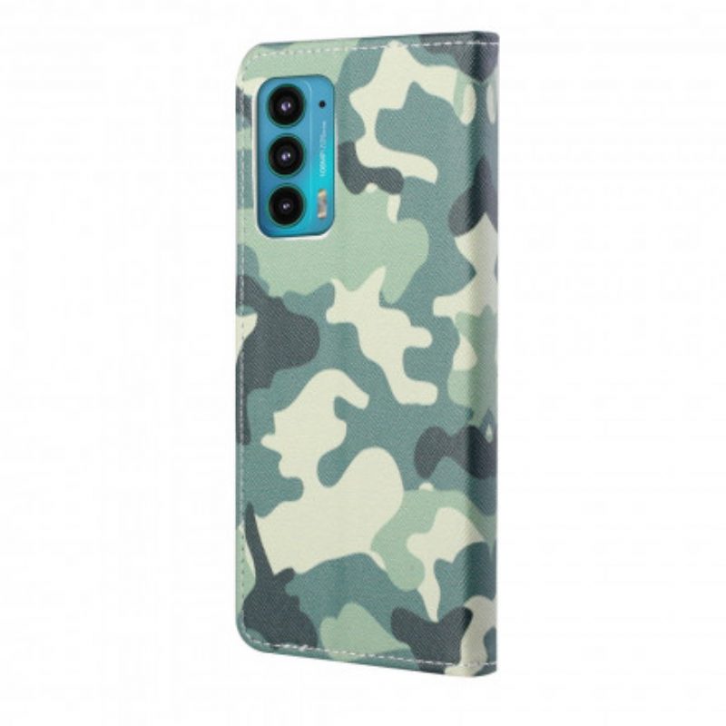 Leren Hoesje voor Motorola Edge 20 Militaire Camouflage