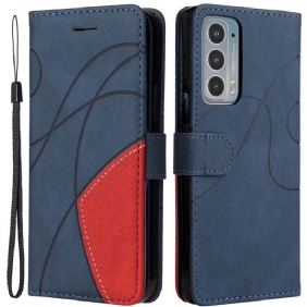 Leren Hoesje voor Motorola Edge 20 Tweekleurig Kenmerkend Kunstleer