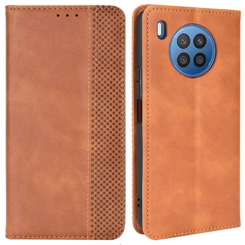 Bescherming Hoesje voor Huawei Nova 8i Folio-hoesje Gestileerd Vintage Leereffect