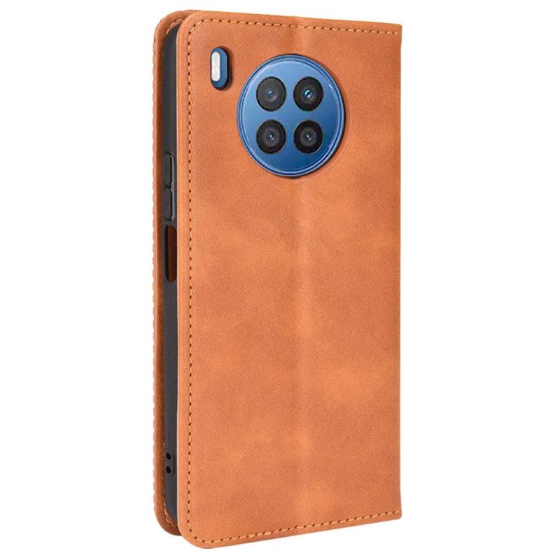 Bescherming Hoesje voor Huawei Nova 8i Folio-hoesje Gestileerd Vintage Leereffect