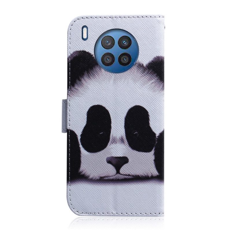 Folio-hoesje voor Huawei Nova 8i Panda Gezicht