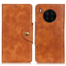 Folio-hoesje voor Huawei Nova 8i Vintage Kunstleer En Knop