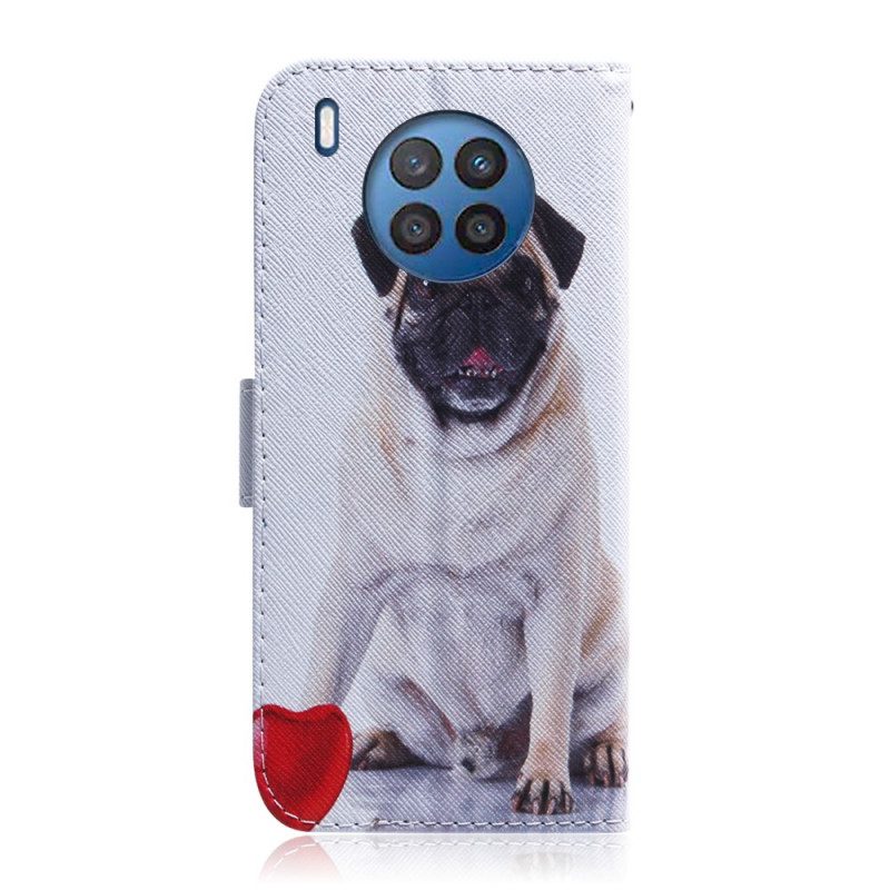 Leren Hoesje voor Huawei Nova 8i Mops Hond