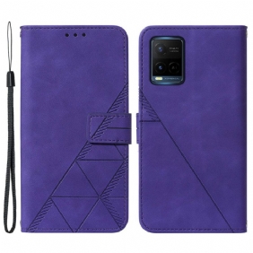 Folio-hoesje voor Vivo Y21s Piramide Leereffect