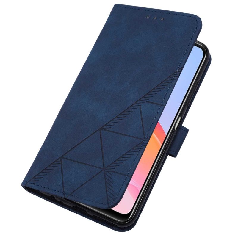 Folio-hoesje voor Vivo Y21s Piramide Leereffect