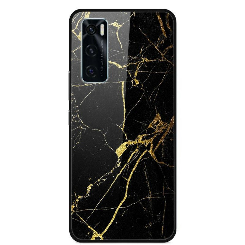 Telefoonhoesje voor Vivo Y70 Supreme Marmer Gehard Glas