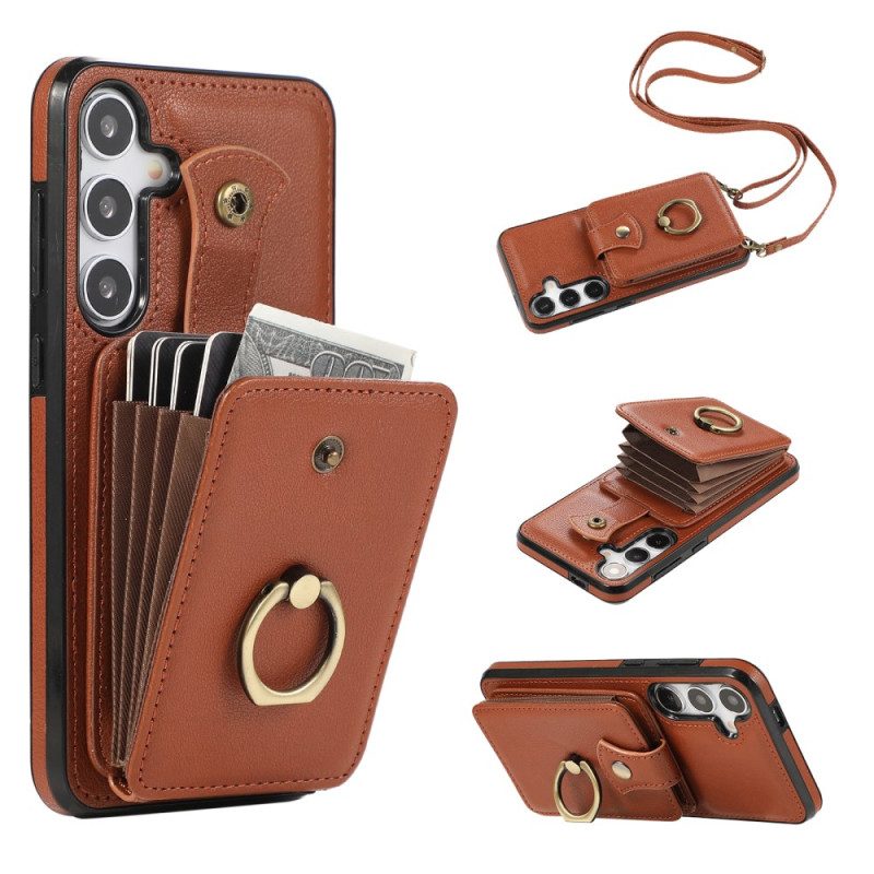 Case Hoesje Samsung Galaxy A15 5g Telefoonhoesje Kaarthouder En Schouderband