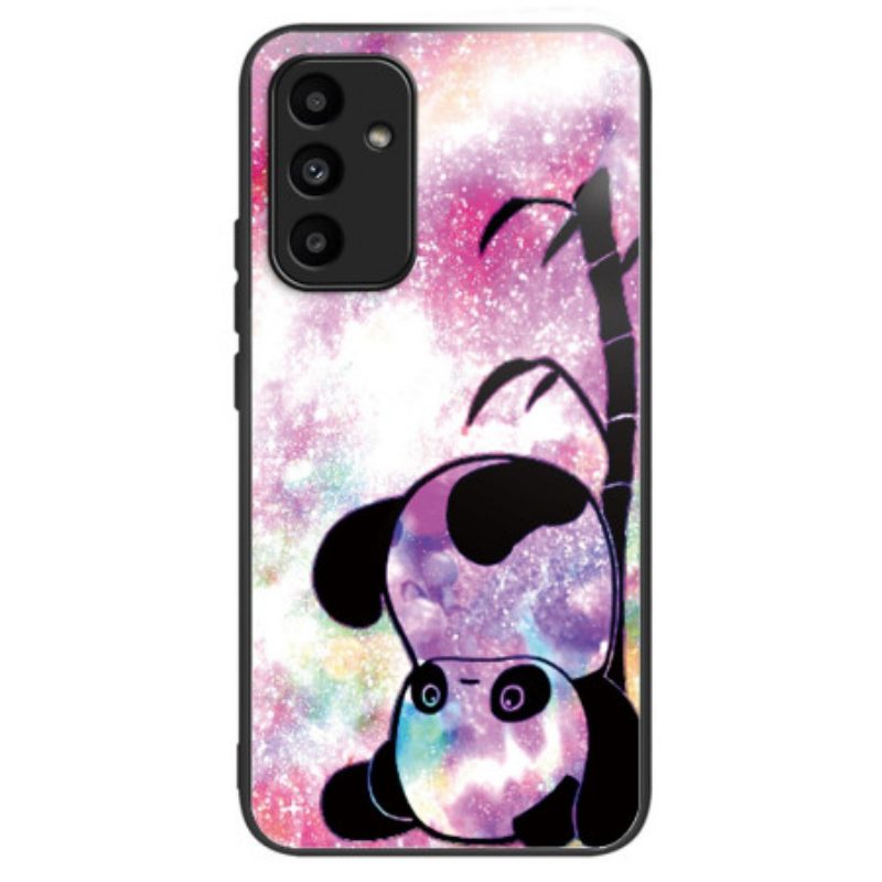 Case Hoesje Samsung Galaxy A15 5g Telefoonhoesje Schattige Panda Van Gehard Glas