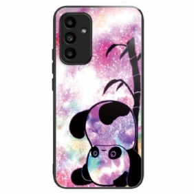 Case Hoesje Samsung Galaxy A15 5g Telefoonhoesje Schattige Panda Van Gehard Glas