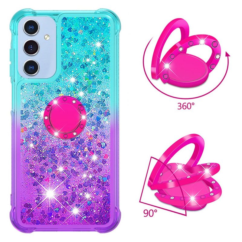 Case Hoesje Samsung Galaxy A15 5g Telefoonhoesje Steunring Met Glittergradiënt