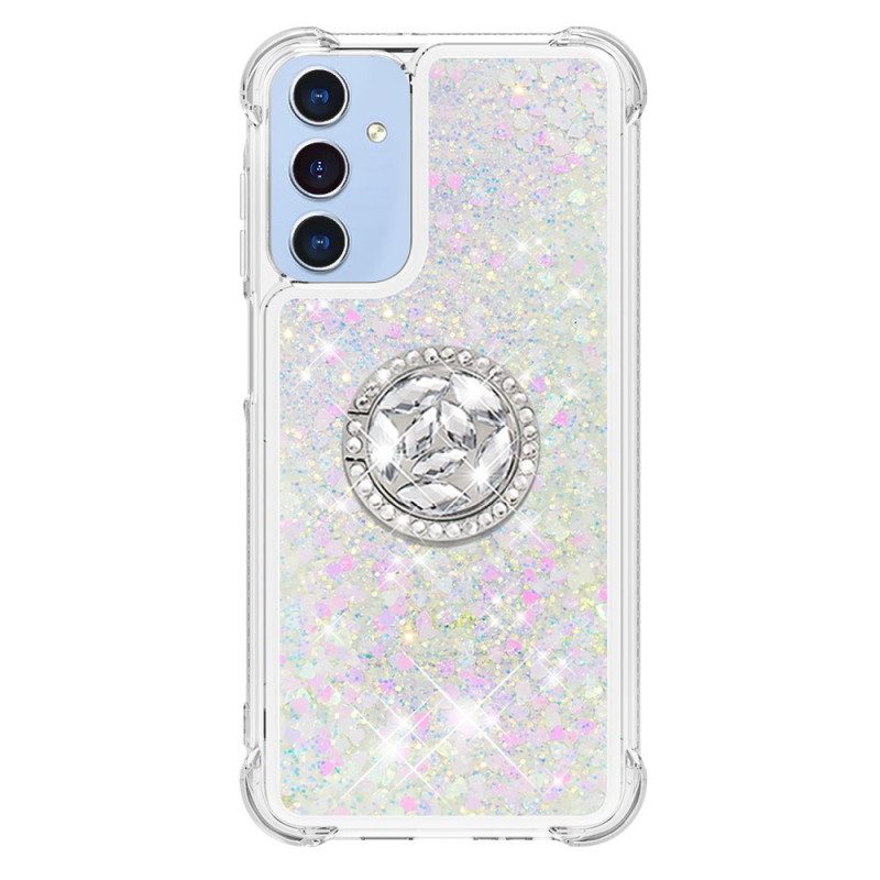 Case Hoesje Samsung Galaxy A15 5g Telefoonhoesje Steunring Met Vloeibare Glitter