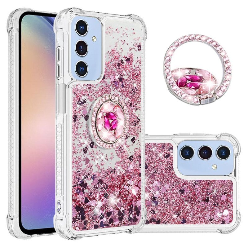 Case Hoesje Samsung Galaxy A15 5g Telefoonhoesje Steunring Met Vloeibare Glitter