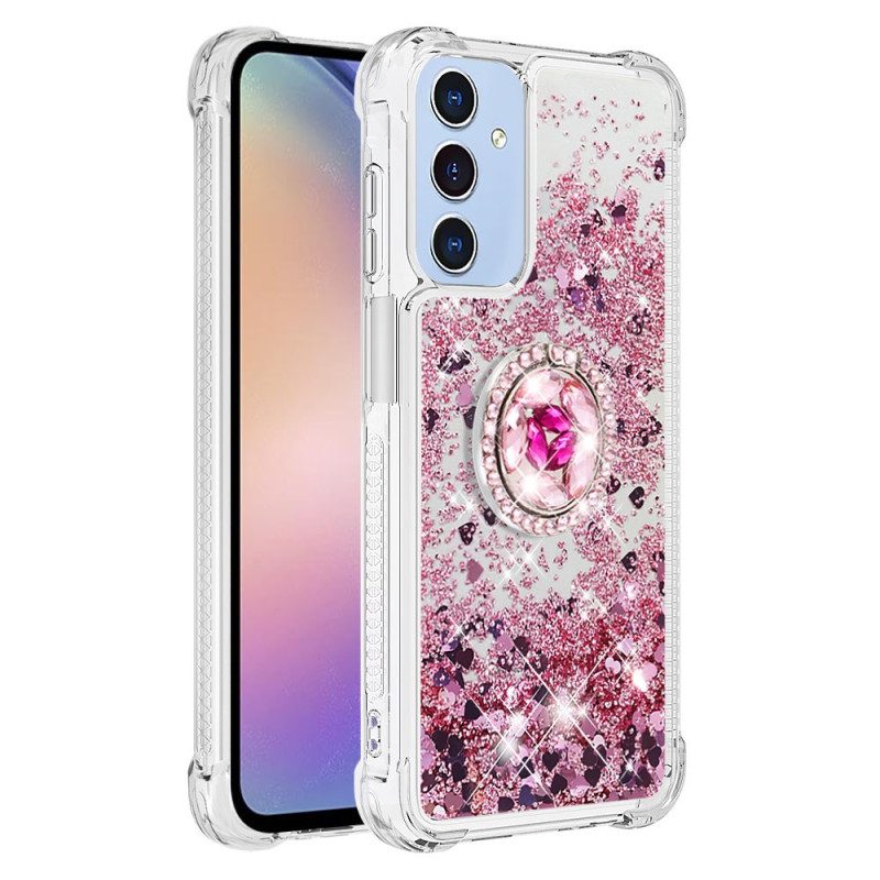 Case Hoesje Samsung Galaxy A15 5g Telefoonhoesje Steunring Met Vloeibare Glitter