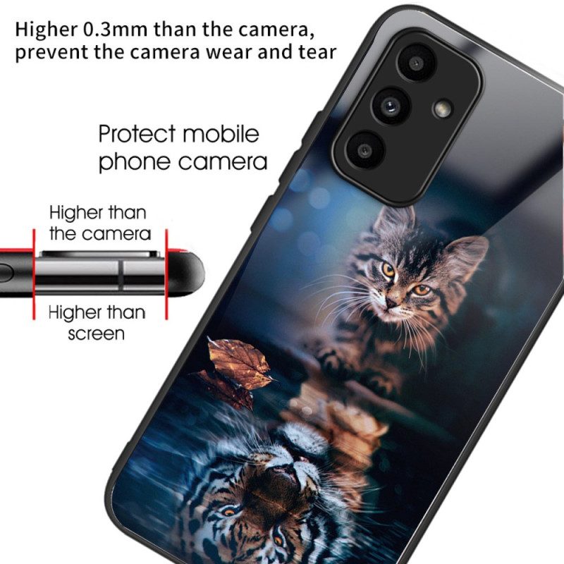 Cover Hoesje Samsung Galaxy A15 5g Telefoonhoesje Kat En Tijger Gehard Glas