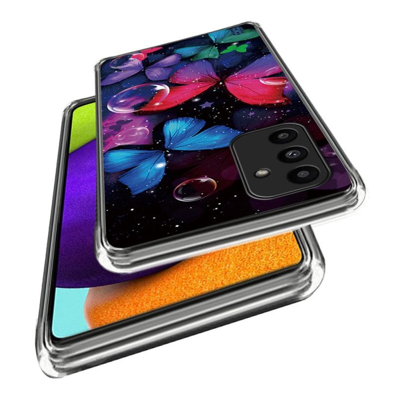 Cover Hoesje Samsung Galaxy A15 5g Telefoonhoesje Kleurrijke Vlinders