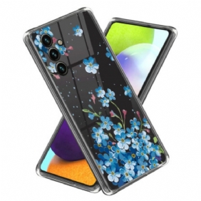 Hoesje Samsung Galaxy A15 5g Blauwe Bloemen