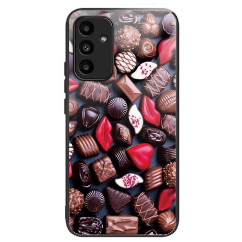 Hoesje Samsung Galaxy A15 5g Chocolade Gehard Glas