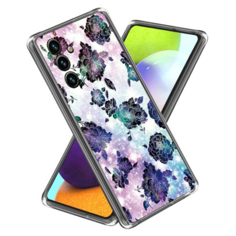 Hoesje Samsung Galaxy A15 5g Paarse Bloemen