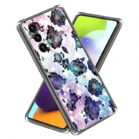 Hoesje Samsung Galaxy A15 5g Paarse Bloemen