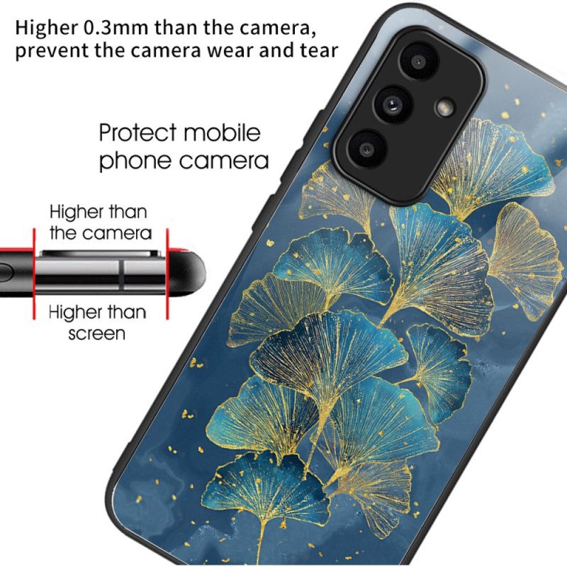 Hoesje Voor Samsung Galaxy A15 5g Ginkgobladeren Van Gehard Glas