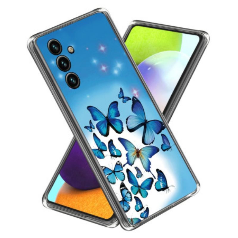 Hoesje Voor Samsung Galaxy A15 5g Kleine Blauwe Vlinders