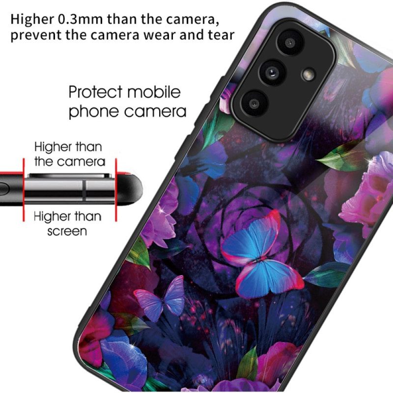 Hoesje Voor Samsung Galaxy A15 5g Kleurrijke Vlinders Van Gehard Glas