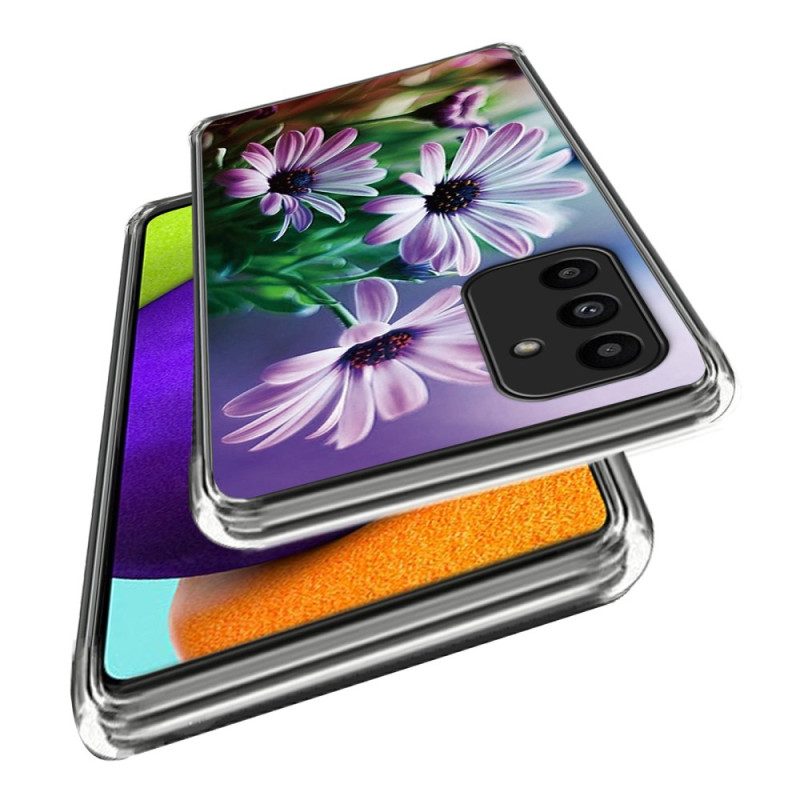 Hoesje Voor Samsung Galaxy A15 5g Paarse Chrysanten