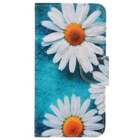 Leren Hoesje Voor Samsung Galaxy A15 5g Bandchrysant