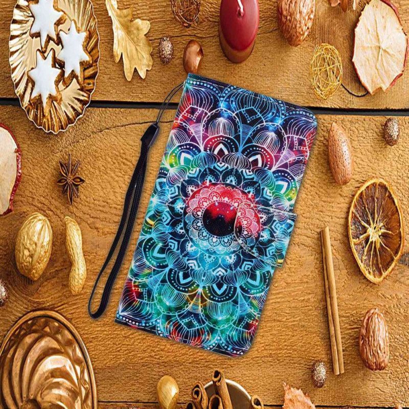 Leren Hoesje Voor Samsung Galaxy A15 5g Prachtige Mandala Met Riem