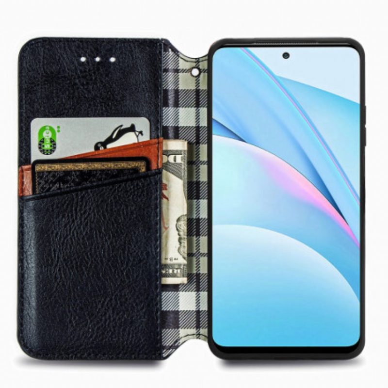 Bescherming Hoesje voor Xiaomi Redmi Note 9 Pro 5G Folio-hoesje Leereffect Diamanttextuur