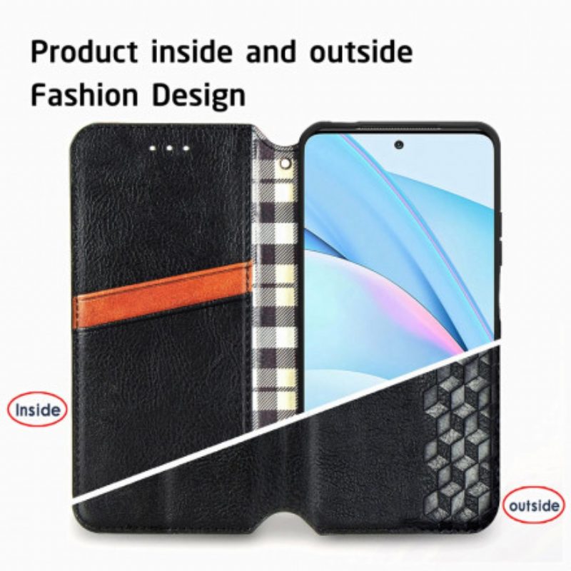 Bescherming Hoesje voor Xiaomi Redmi Note 9 Pro 5G Folio-hoesje Leereffect Diamanttextuur