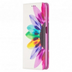 Bescherming Hoesje voor Xiaomi Redmi Note 9 Pro 5G Folio-hoesje Waterverf Bloem