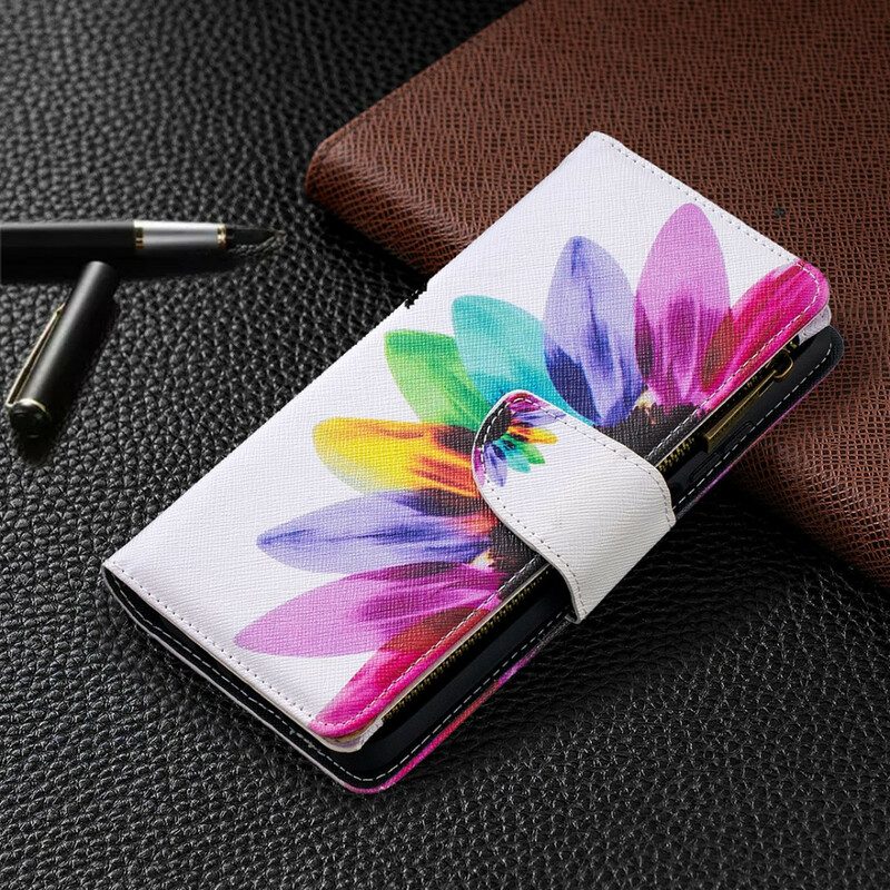 Folio-hoesje voor Xiaomi Redmi Note 9 Pro 5G Bloemzak Met Ritssluiting