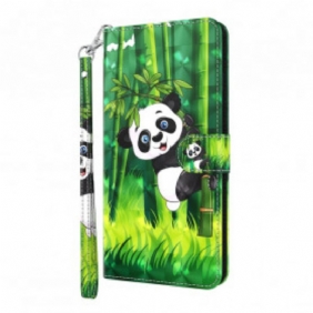 Folio-hoesje voor Xiaomi Redmi Note 9 Pro 5G Lichtvlek Panda En Bamboe