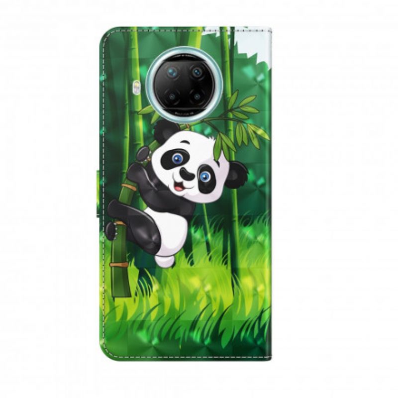 Folio-hoesje voor Xiaomi Redmi Note 9 Pro 5G Lichtvlek Panda En Bamboe