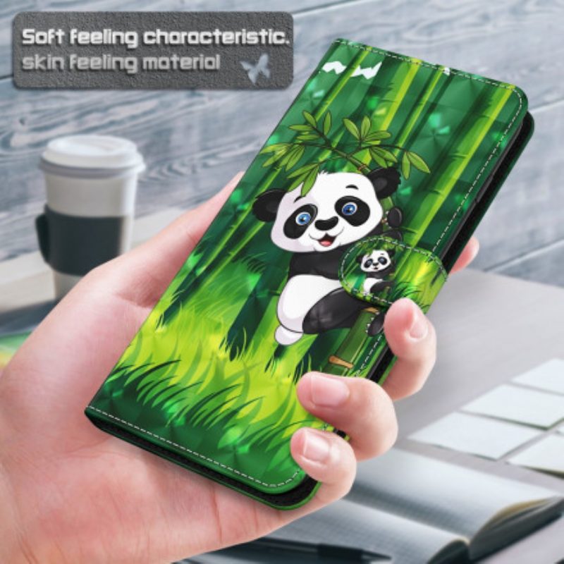 Folio-hoesje voor Xiaomi Redmi Note 9 Pro 5G Lichtvlek Panda En Bamboe