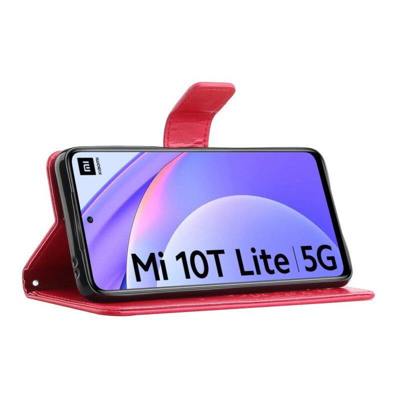 Folio-hoesje voor Xiaomi Redmi Note 9 Pro 5G Met Ketting String Boom En Uilen