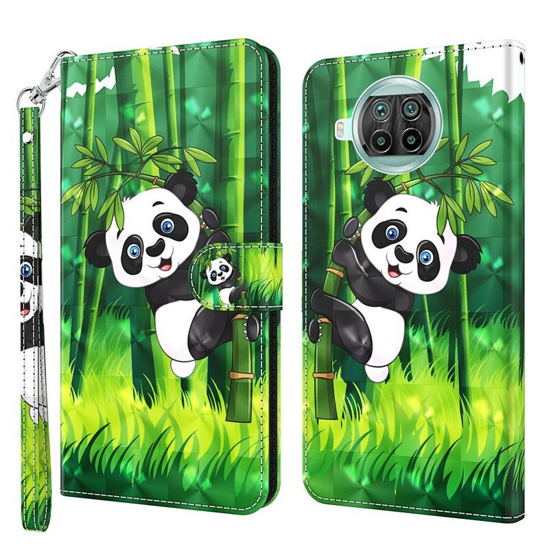 Folio-hoesje voor Xiaomi Redmi Note 9 Pro 5G Panda En Bamboe