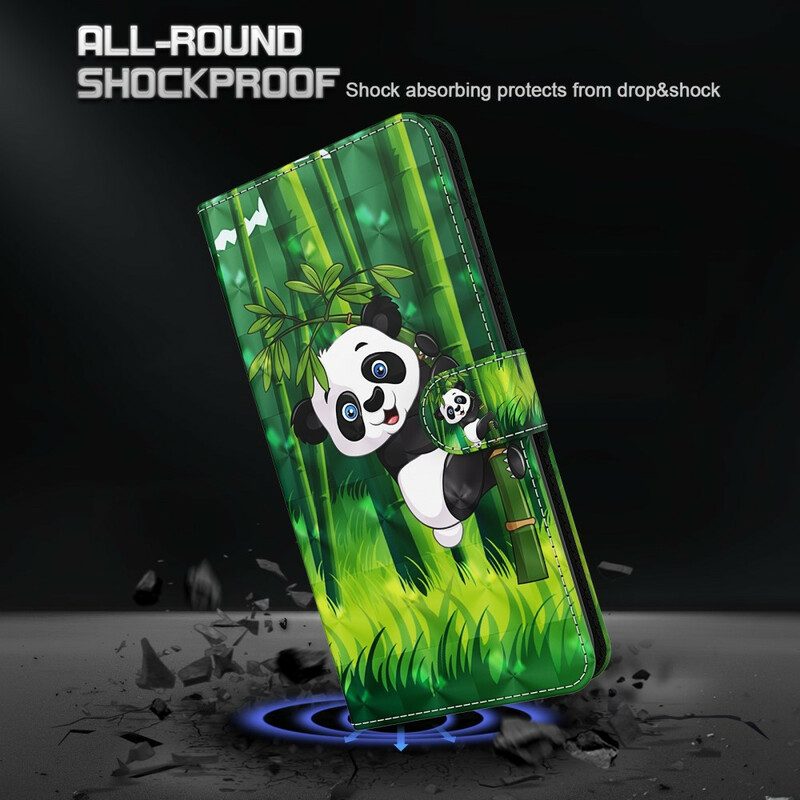 Folio-hoesje voor Xiaomi Redmi Note 9 Pro 5G Panda En Bamboe